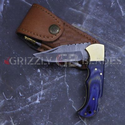 DAMASCUS STEEL CUSTOM HANDMADE FOLDING/POCKET Knife 6.5"