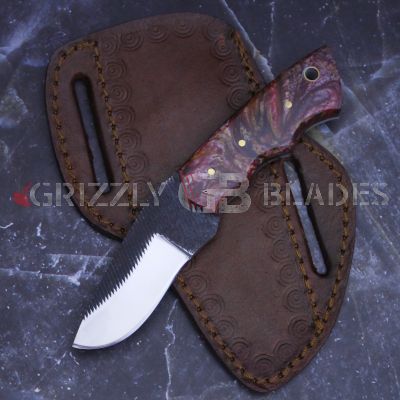 High Carbon Steel Custom Handmade COWBOY Bull Cutter Knife 6.5" Red