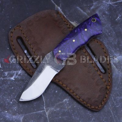 High Carbon Steel Custom Handmade COWBOY Bull Cutter Knife 6.5" Purple