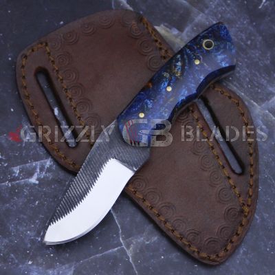 High Carbon Steel Custom Handmade COWBOY Bull Cutter Knife 6.5" Blue
