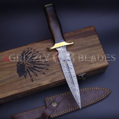 DAMASCUS Steel Custom handmade hunting dagger Knife 12" B2 B