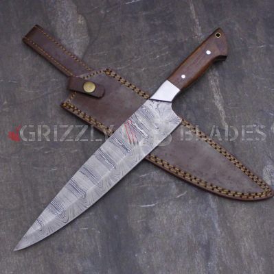 DAMASCUS STEEL CUSTOM Handmade HUNTERS KITCHEN CHEF KNIFE 14" 