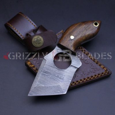 DAMASCUS STEEL CUSTOM HANDMADE TANTO PUNCH KNIFE 5.25"