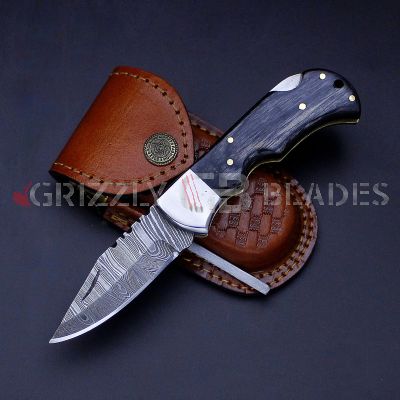 DAMASCUS STEEL CUSTOM HANDMADE FOLDING/POCKET Knife 6.5"