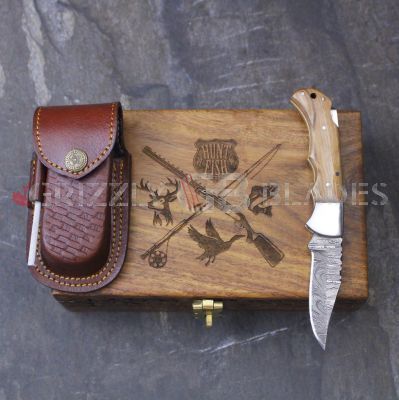 DAMASCUS STEEL CUSTOM HANDMADE FOLDING/POCKET Knife 6.5"