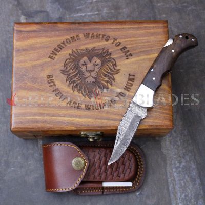 DAMASCUS STEEL CUSTOM HANDMADE FOLDING/POCKET Knife 6.5"