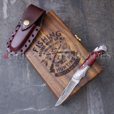 DAMASCUS STEEL CUSTOM HANDMADE FOLDING/POCKET Knife 7.5"