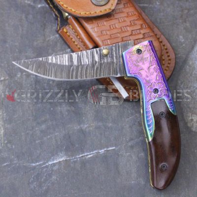 DAMASCUS STEEL CUSTOM HANDMADE FOLDING/POCKET Knife 7.5"