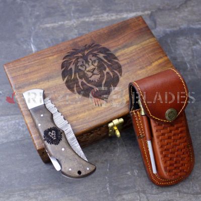 DAMASCUS STEEL CUSTOM HANDMADE FOLDING/POCKET Knife 8.5"