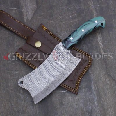  DAMASCUS STEEL CUSTOM HANDMADE CLEAVER 10" C