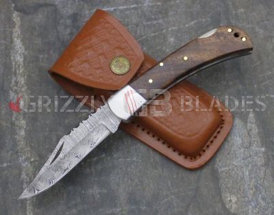 DAMASCUS STEEL CUSTOM HANDMADE FOLDING/POCKET Knife 7.75" E