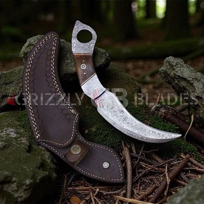 Damascus Steel Custom Handmade Knife 10" D