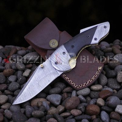 DAMASCUS STEEL CUSTOM HANDMADE FOLDING/POCKET Knife 8.5"