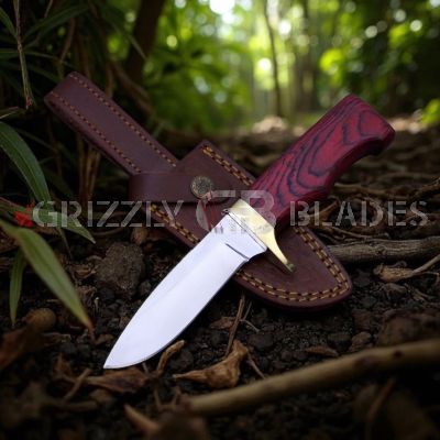 D2 Steel Custom Handmade Hunting Skinning Knife 9" - RED