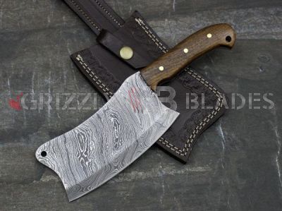 DAMASCUS STEEL CUSTOM HANDMADE CLEAVER 10" A
