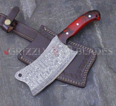  DAMASCUS STEEL CUSTOM HANDMADE CLEAVER 10" B 