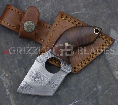 DAMASCUS STEEL CUSTOM HANDMADE TANTO PUNCH KNIFE 5.25" A
