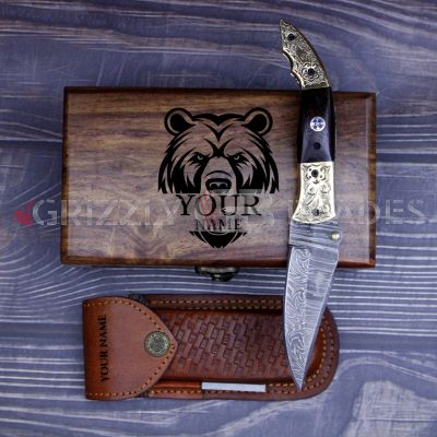 DAMASCUS STEEL CUSTOM HANDMADE FOLDING/POCKET Knife 8"