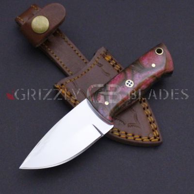 D2 Steel Custom Handmade Hunting Skinning Knife 6" pink