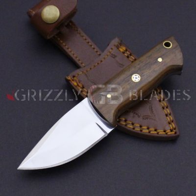 D2 Steel Custom Handmade Hunting Skinning Knife 6" walnut