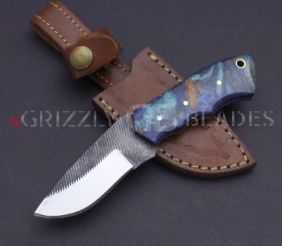 D2 Steel CUSTOM HANDMADE Cowboy knife 7" - Blue