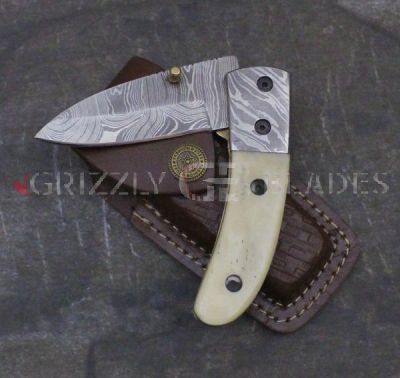 DAMASCUS STEEL CUSTOM HANDMADE FOLDING/POCKET Knife 7" C