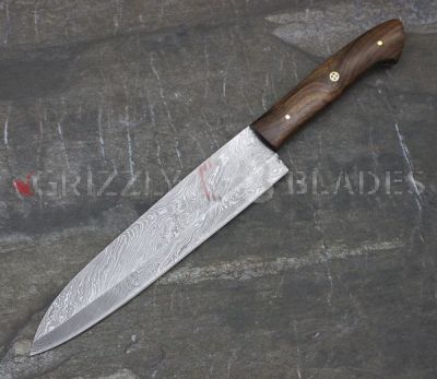 Damascus Steel Custom Handmade Kitchen Chef Knife 13"