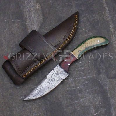 Damascus Steel Custom Handmade Hunting Skinning Knife 8.5"    TWENTYSIX